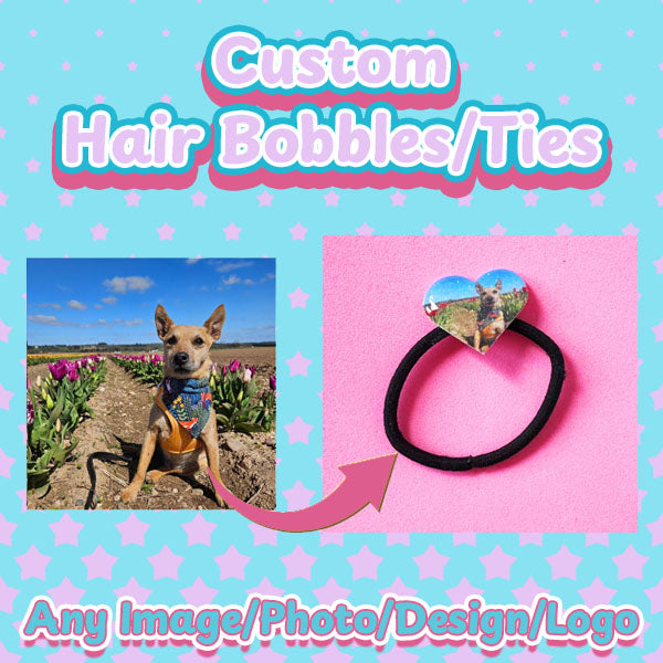 Custom Hair Bobbles/Hair Ties/Hair Accessories - all images/ideas/designs - customisable