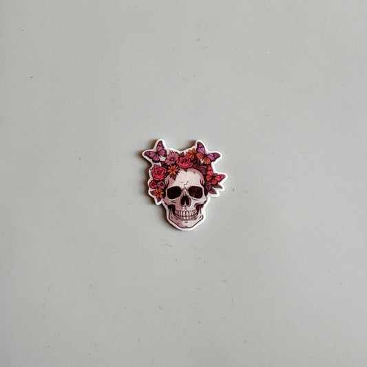 Flower Skull Pin Badge OR Croc Charm