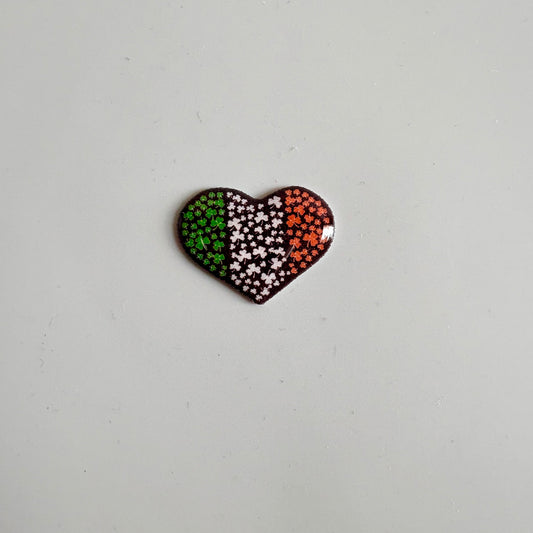Irish Flag/Shamrock Heart Pin Badge OR Croc Charm