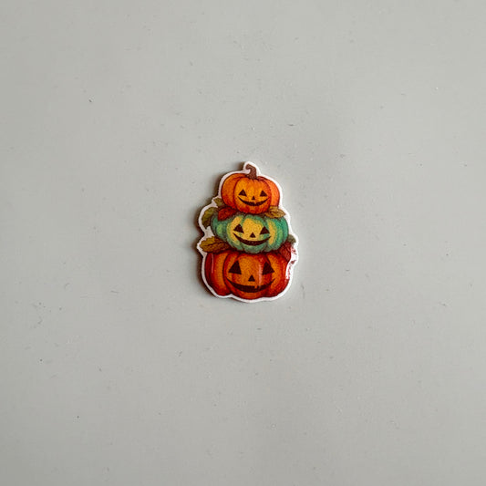 Stacked Pumpkins Pin Badge OR Croc Charm