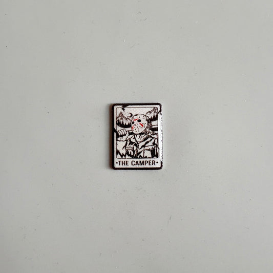 Jason Voorhees The Camper Tarot Card Pin Badge OR Croc Charm