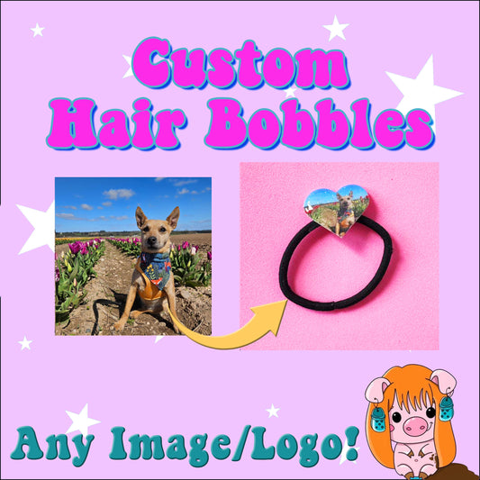 Custom Hair Bobbles/Hair Ties/Hair Accessories - all images/ideas/designs - customisable