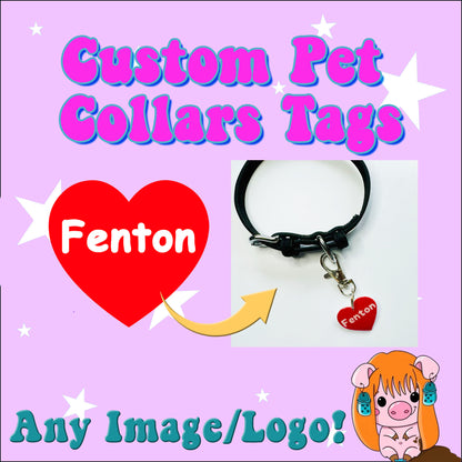 Custom Pet Collar Tags - all images/ideas/designs - customisable